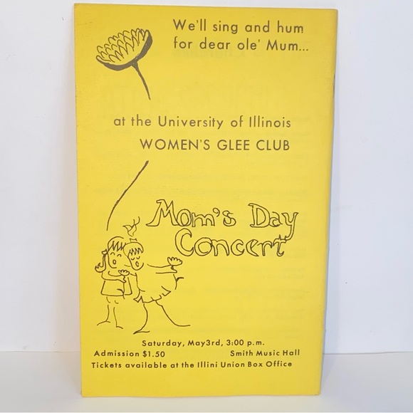 Rare Vintage 1969 University of Illinois Women's Glee Club Mother's Day Concert - Picture 2 of 7